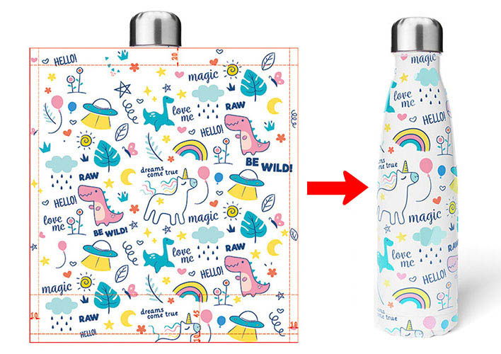 custom graphic insulated water bottle