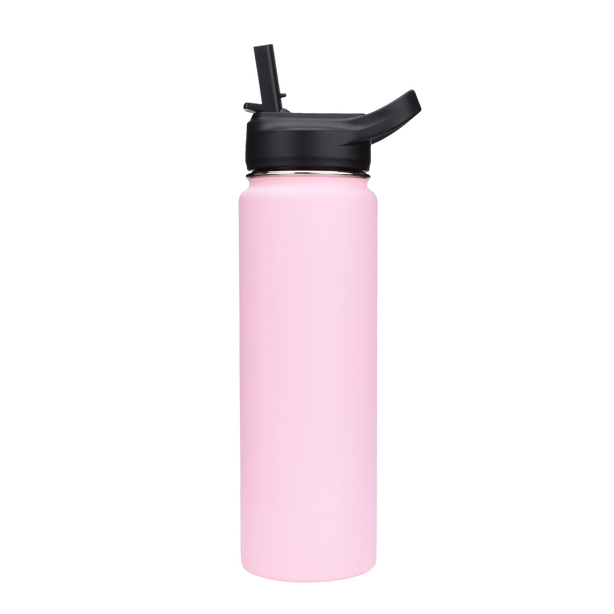 Insulated Wide Mouth Sports Water Bottle with Straw Lid 24oz