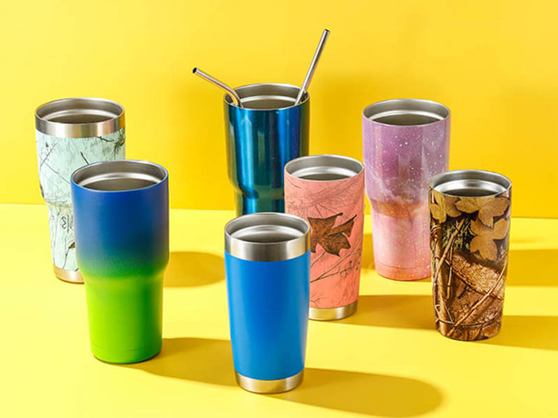 Customization of water bottles tumblers