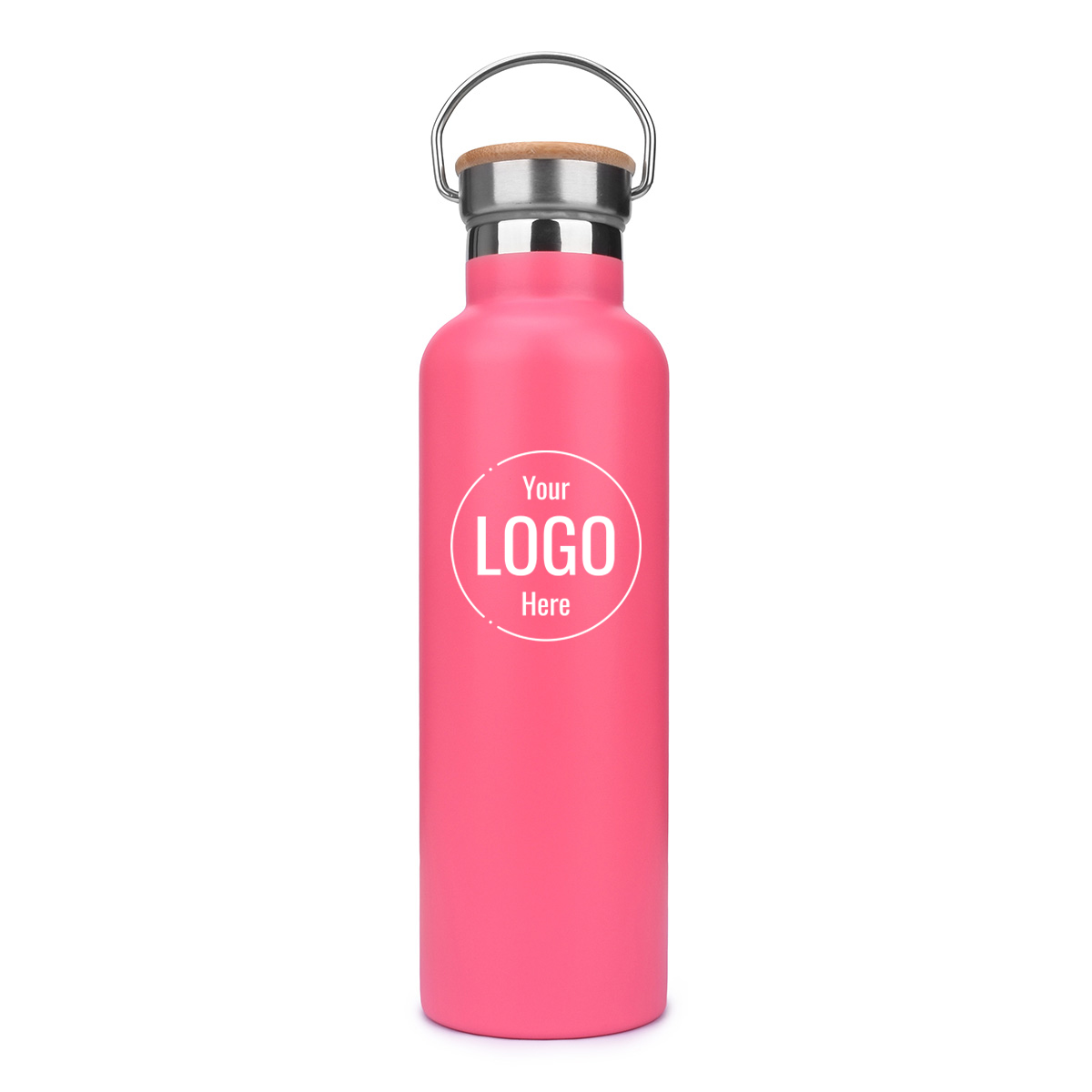 standard mouth bottle 25oz custom insulated stainless steel outdoor flask hot pink