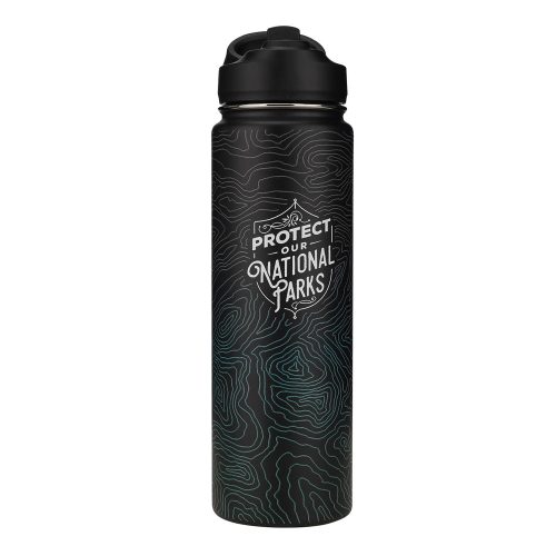 Protect Our National Parks Water Bottle with Straw Cap 24oz Insulated Custom 3D printing